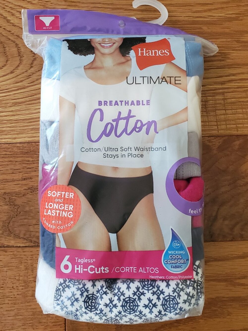 2 for $30 | Size 9/2XL  Hanes Ultimate Breathable Cotton Hi Cut Underwear | NWT